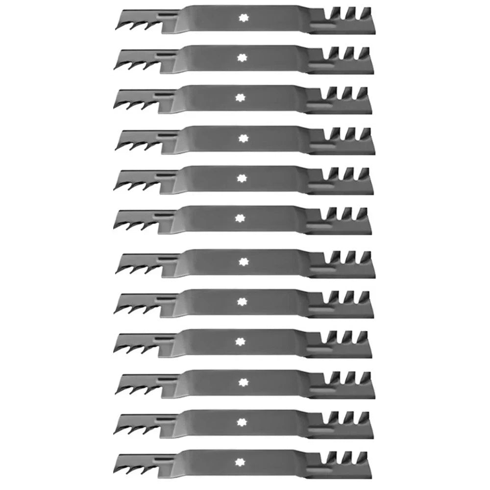 12X Toothed Mulching Mower Blade for John Deere (Replaces AM137328)