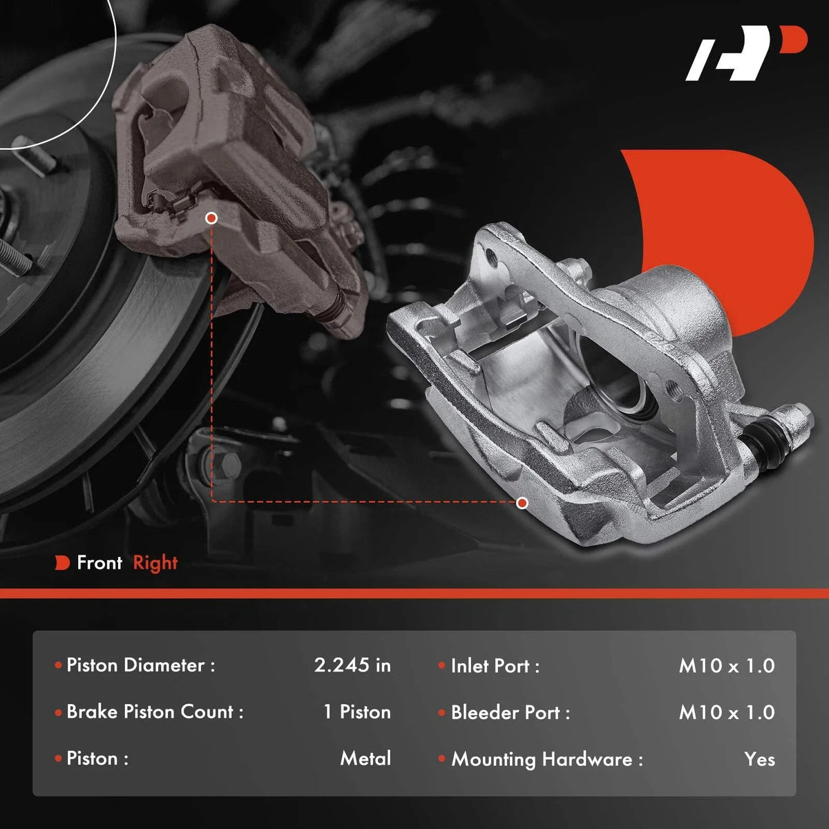 Front Right Disc Brake Caliper for Honda Accord 2003-2017