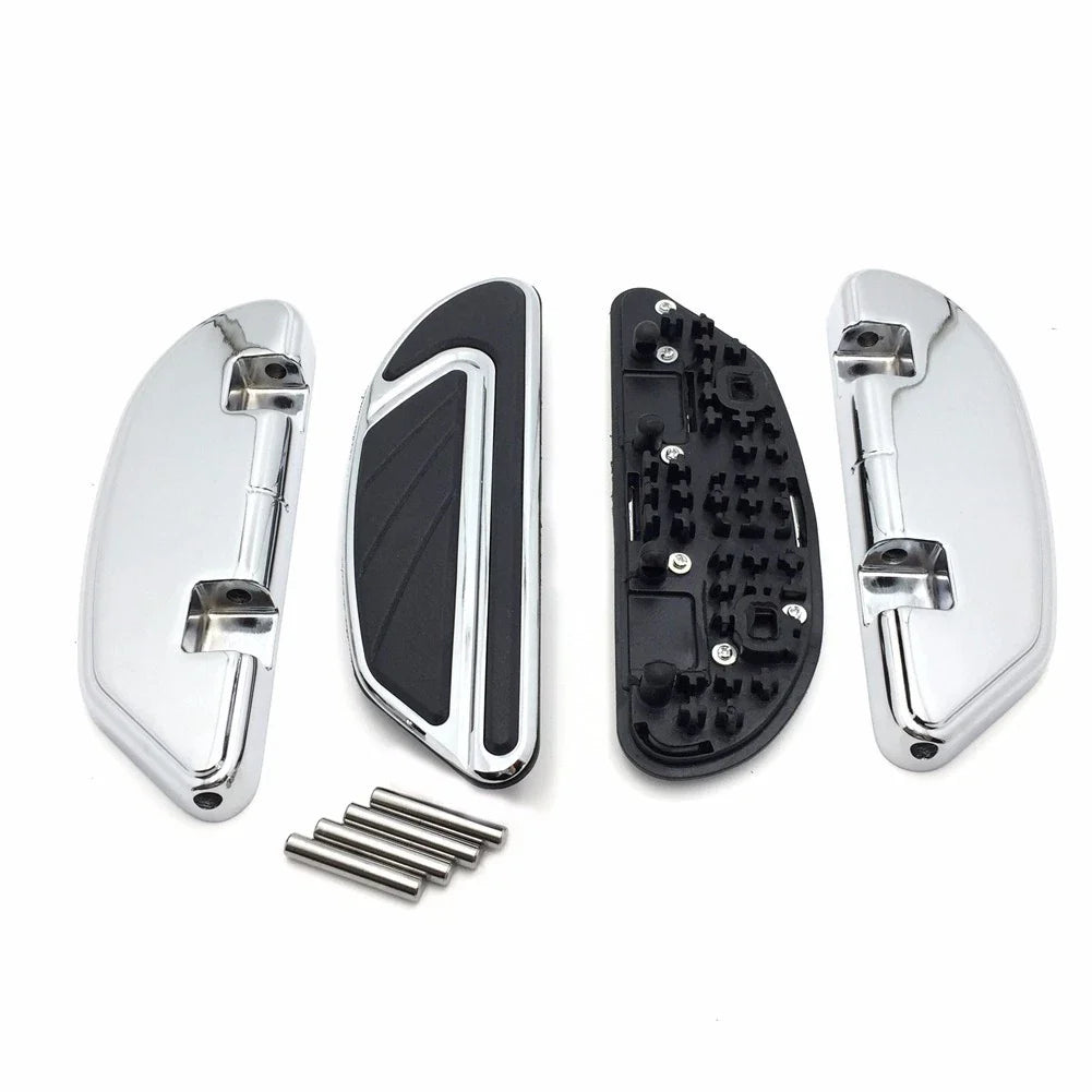 Chrome Airflow Footboard Kit for Softail (2000–2017) & Touring