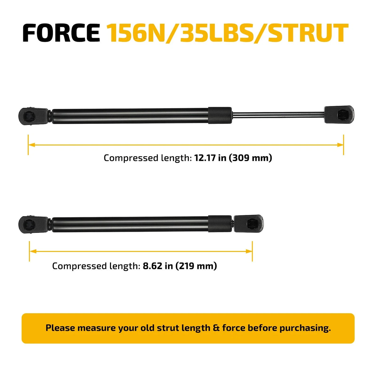 2X Lift Support Spring Shocks for Camper Shell (C16-10788)