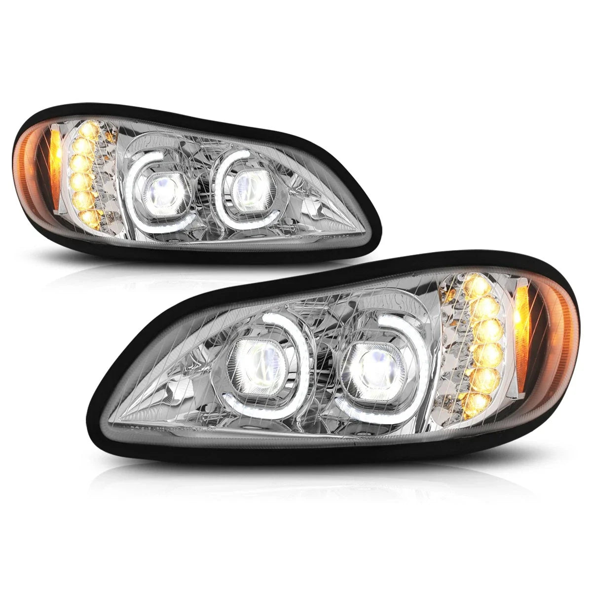 Dual LED Halo Projector Headlight for Freightliner M2 106 112 (2003–2019)