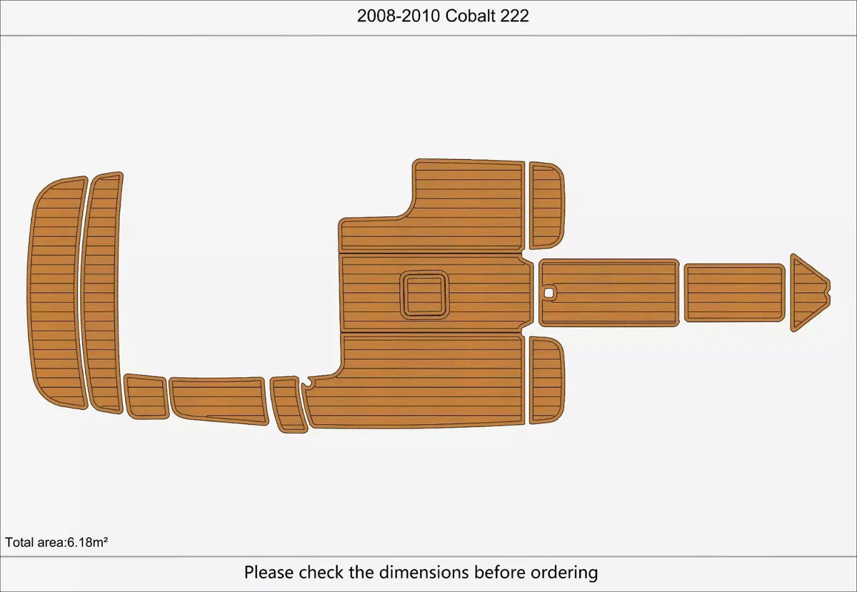 EVA Foam Faux Teak Deck Flooring for Cobalt 222 Swim Platform (2009)