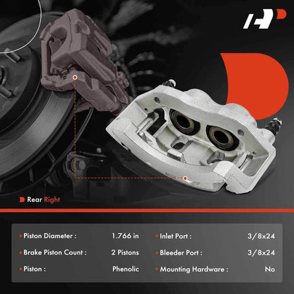 Pair of Rear Brake Calipers for Ford E-150 E-250 2003-2007