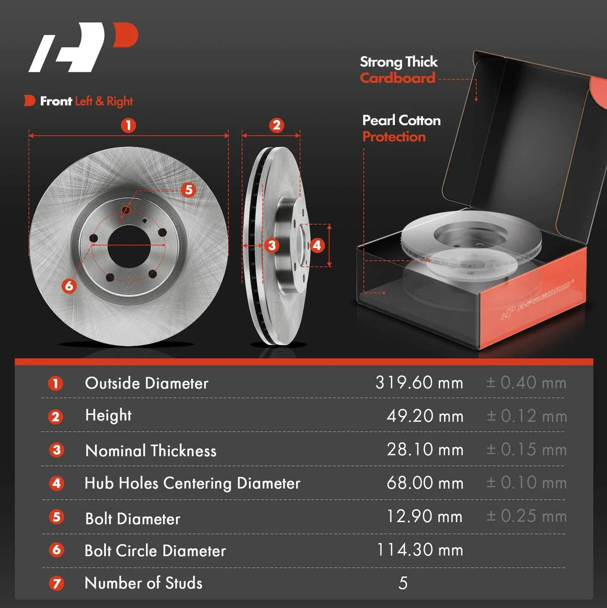 Disc Brake Pads and Rotor Set for Nissan Maxima