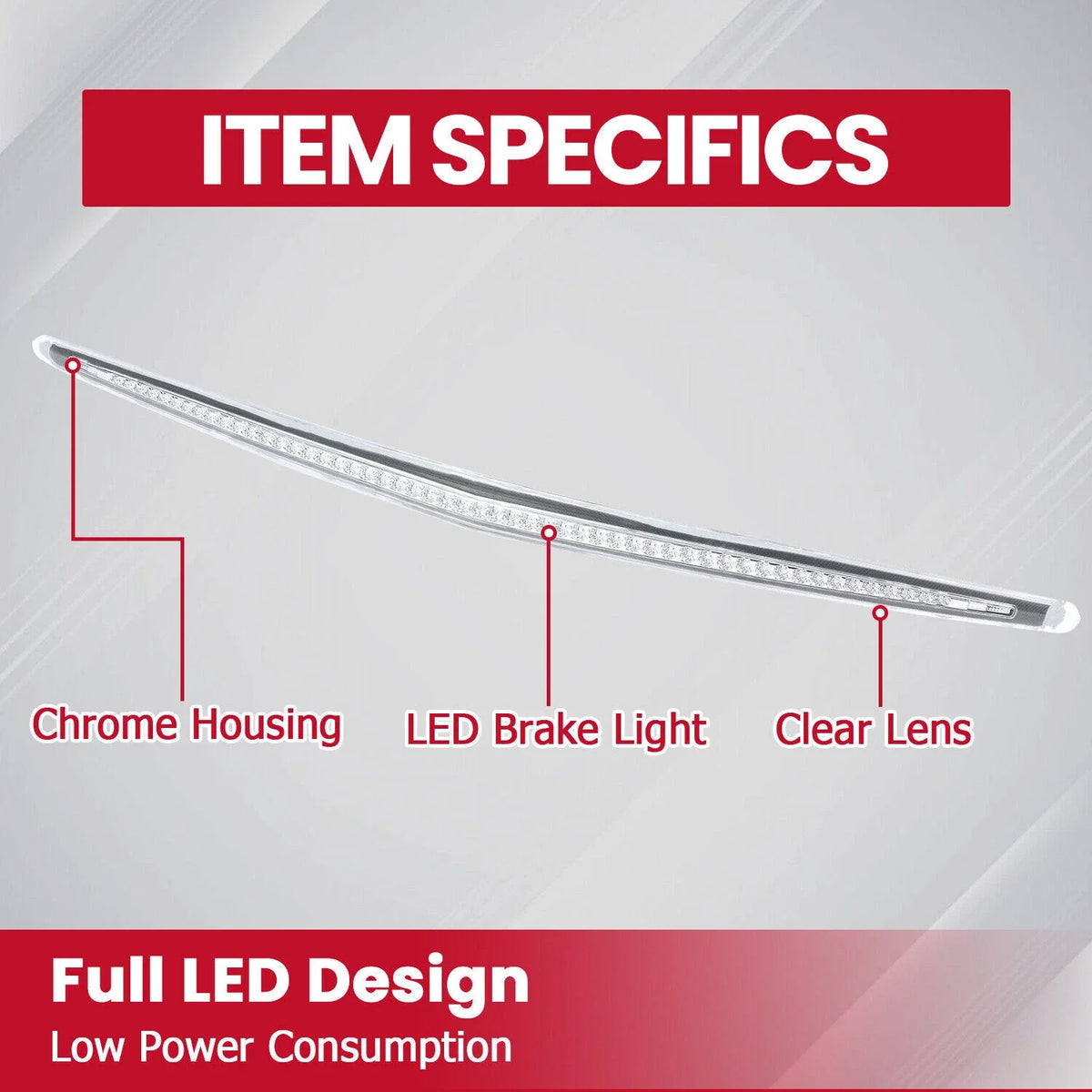 Third Tail Brake Light - Full LED Chrome for Cadillac DTS 2006-2011
