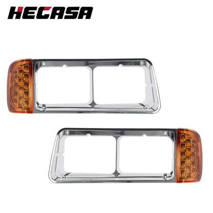 Integrated LED Turn Signal Headlight Bezel for Freightliner FLD120