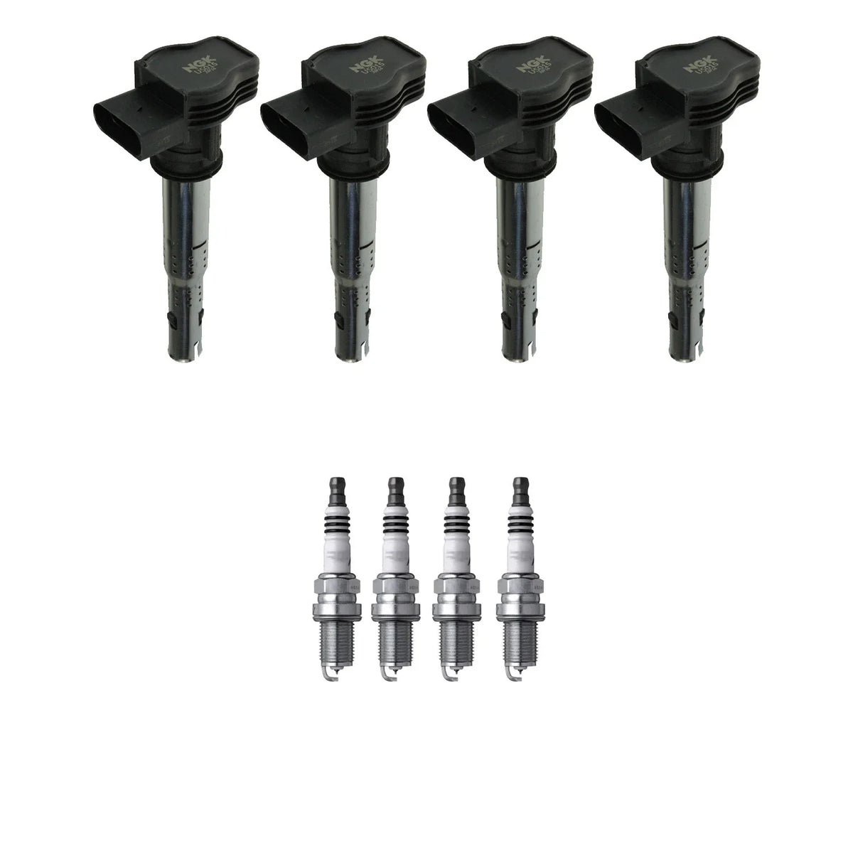 Set of 4 Ignition Coils & Iridium Spark Plugs for Audi A3 A4 A5, VW Jetta Passat (2006–2016)