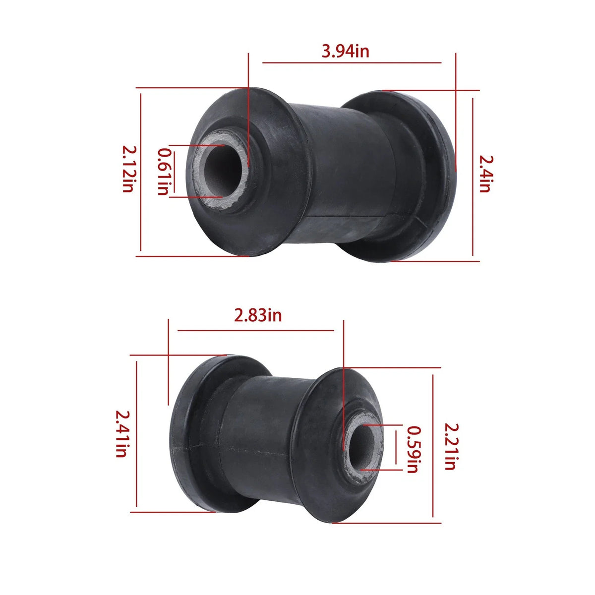 Set of 4 Front Lower Control Arm Bushings for Chevrolet Silverado 2500 HD (2001–2010)