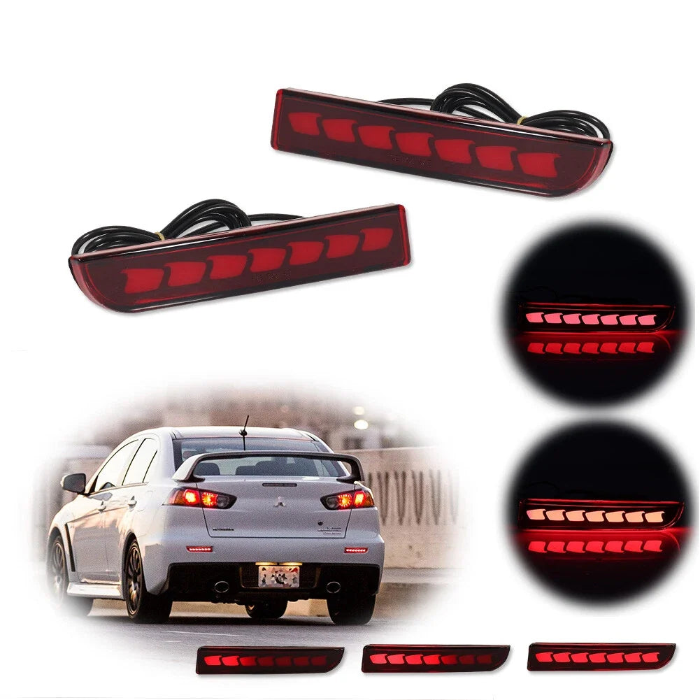 LED Rear Brake Tail Light with Sequential Turn Signal for Mitsubishi Lancer Evo