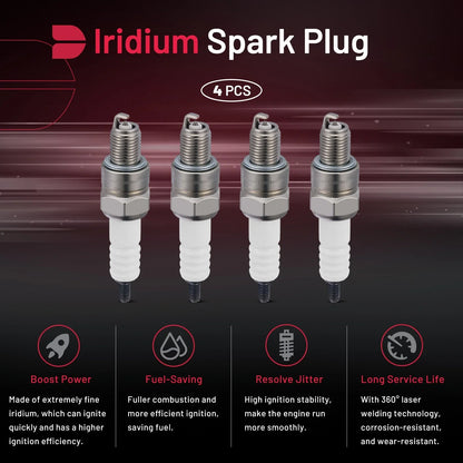 4-Pack Iridium Spark Plugs 2983 for Aston Martin DB2 DB3 1950-1955