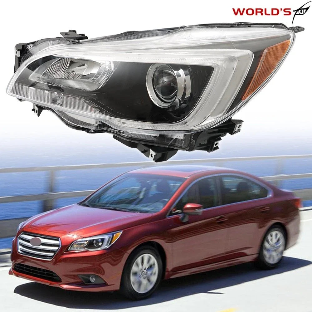 Headlight Assembly Halogen Black for Subaru Legacy/Outback (2015–2017)
