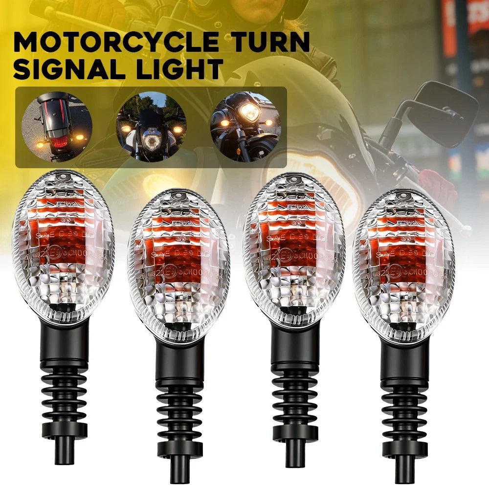 4X Clear Lens Amber Turn Signal Lights for Kawasaki KLX250 D-Tracker 2009-2018