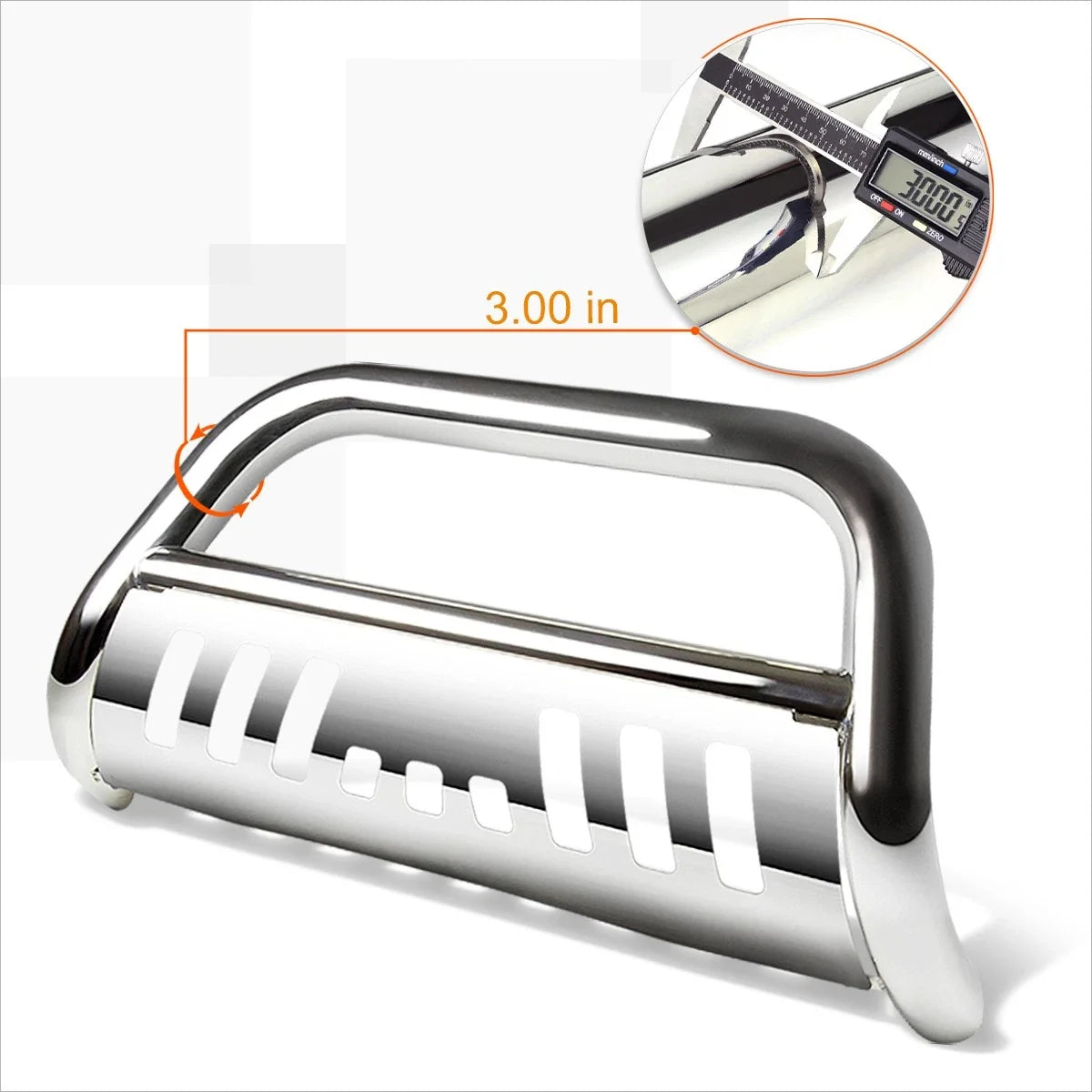 Bull Bar Grille Guard 3" Chrome for Honda Ridgeline/Pilot 2016-2017