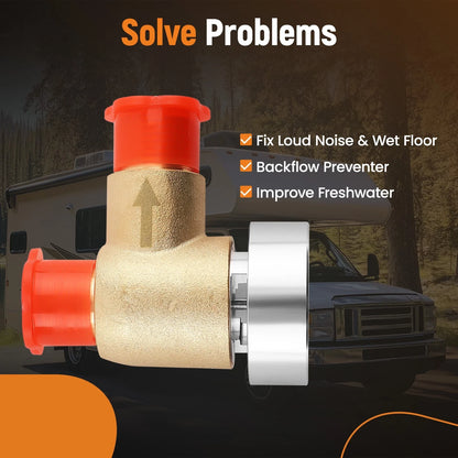 RV Vacuum Breaker Check Valve for RV Black Tank (Replace Leaking)