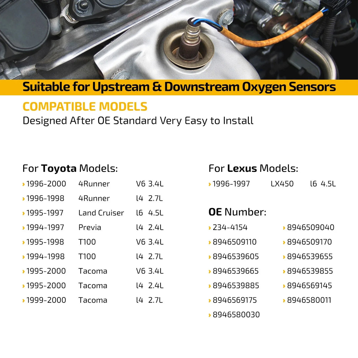 Downstream O2 Sensor for T100 Previa (1993-1997)