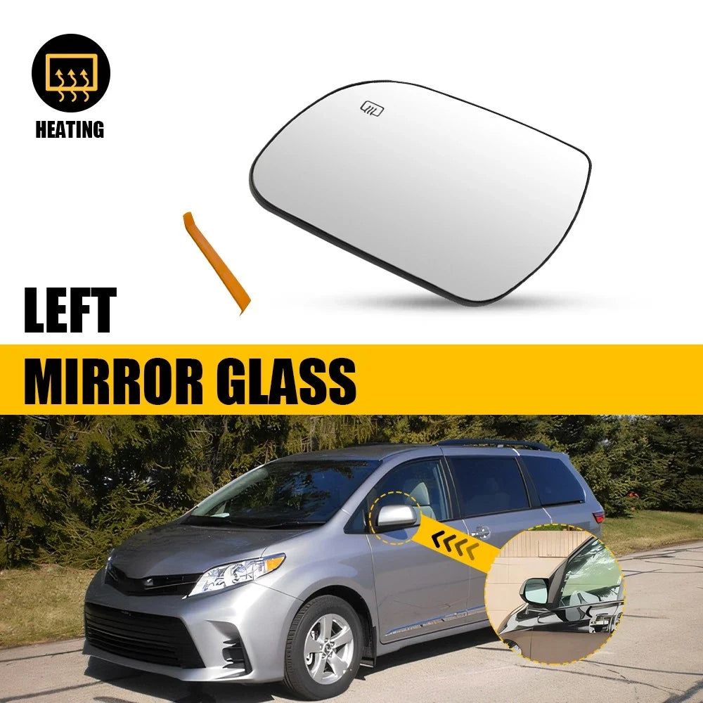 Heated Mirror Glass Left Driver Side for Sienna 2011-2019 OE TO1324127