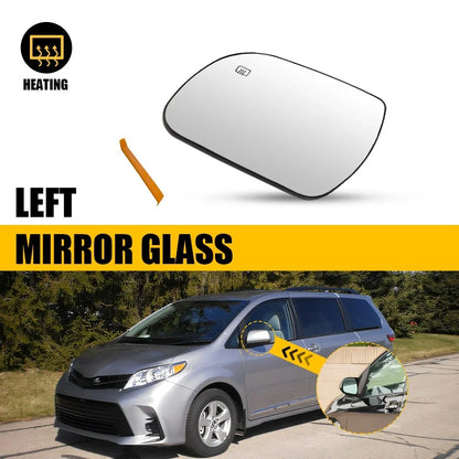 Heated Mirror Glass Left Driver Side for Sienna 2011-2019 OE TO1324127