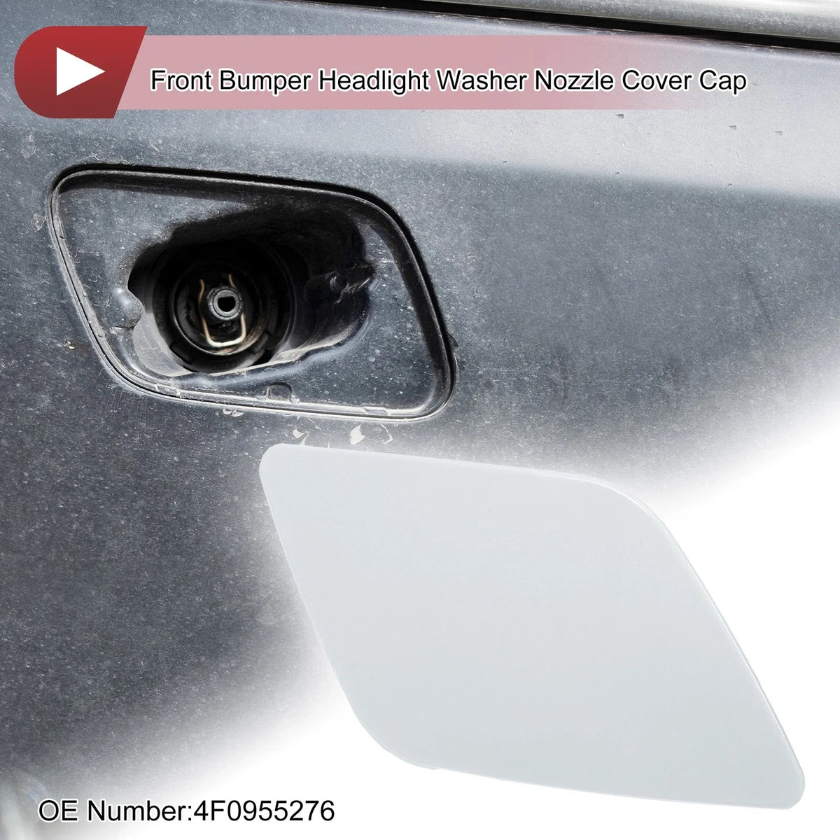 Washer Nozzle Cover Cap for Audi A6 (2005–2008) No. 4F0955276 White