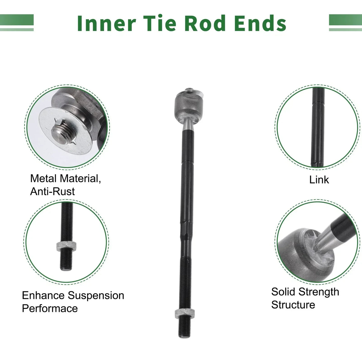 Front Suspension 8pc Kit: Tie Rod Ends & Sway Bar Links for Dodge Journey