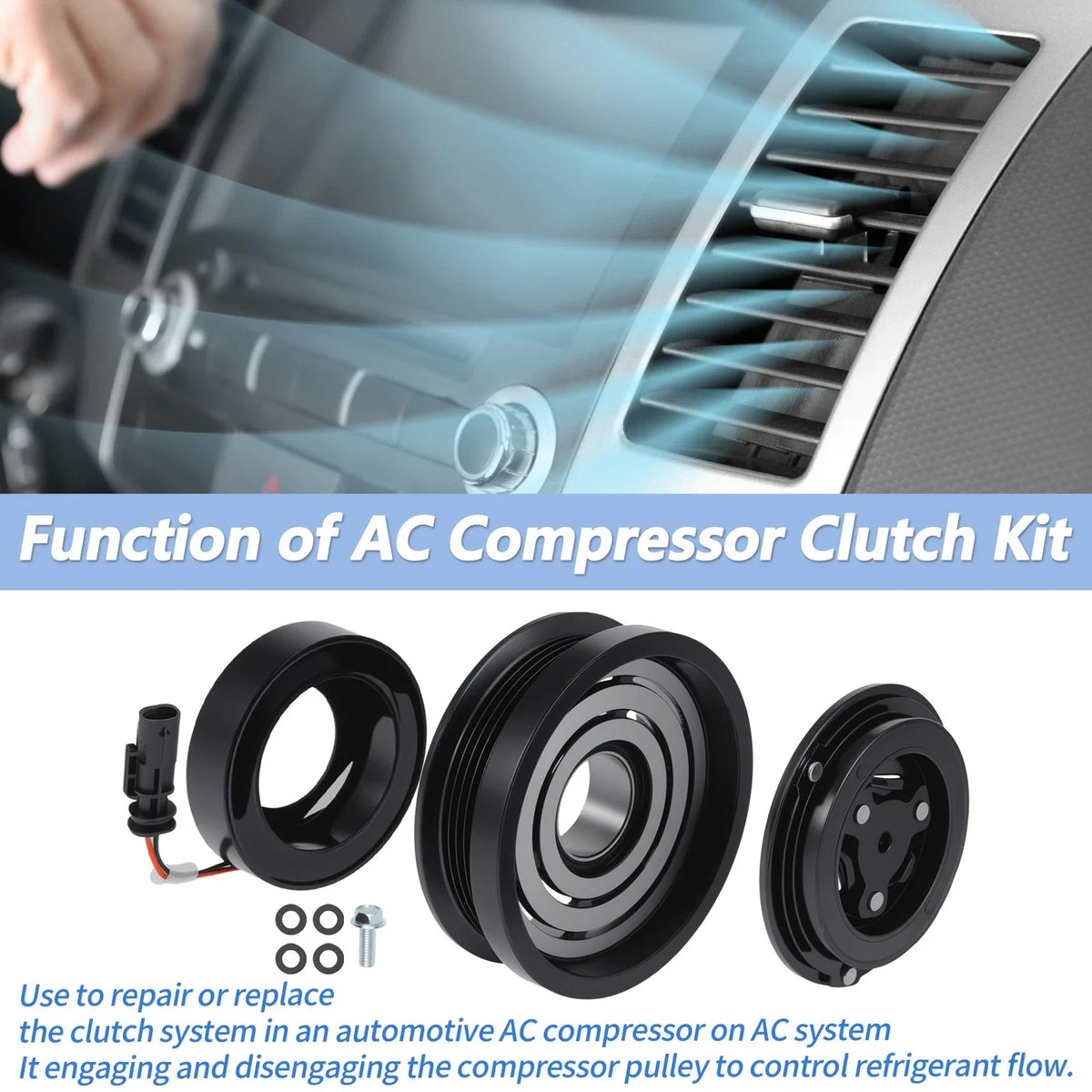 AC Compressor Clutch for Chevrolet Equinox, Terrain, Buick (2010–2017)
