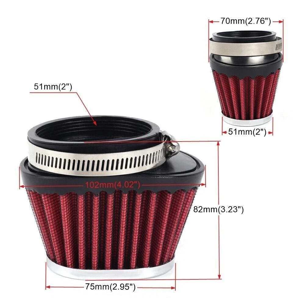 4X 51mm High Flow Air Filters for Motocross Scooter