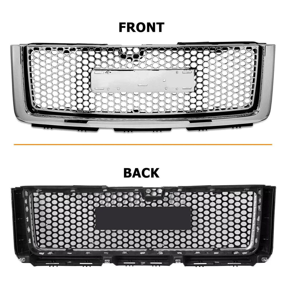 Front Upper Hood Grille for 2007-2013 GMC Sierra 1500 Denali