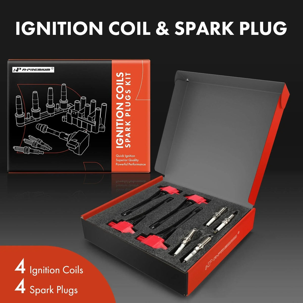 4 Ignition Coils with Iridium Spark Plugs for Nissan Versa 2012-2019
