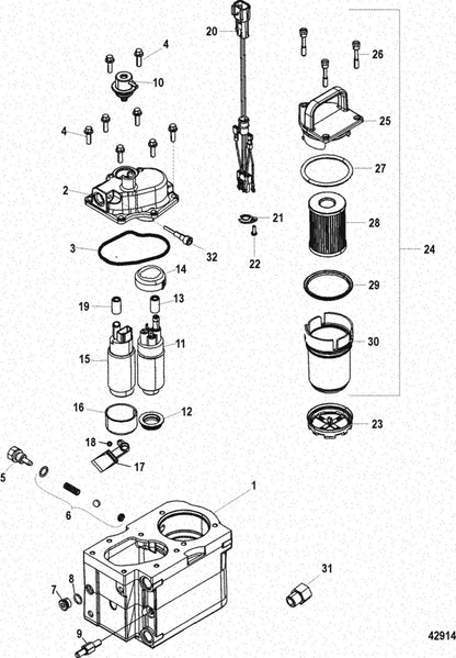 Cool Fuel Filter Kit for Gen 3 MerCruiser (8M0204703, 35-8M0093688)