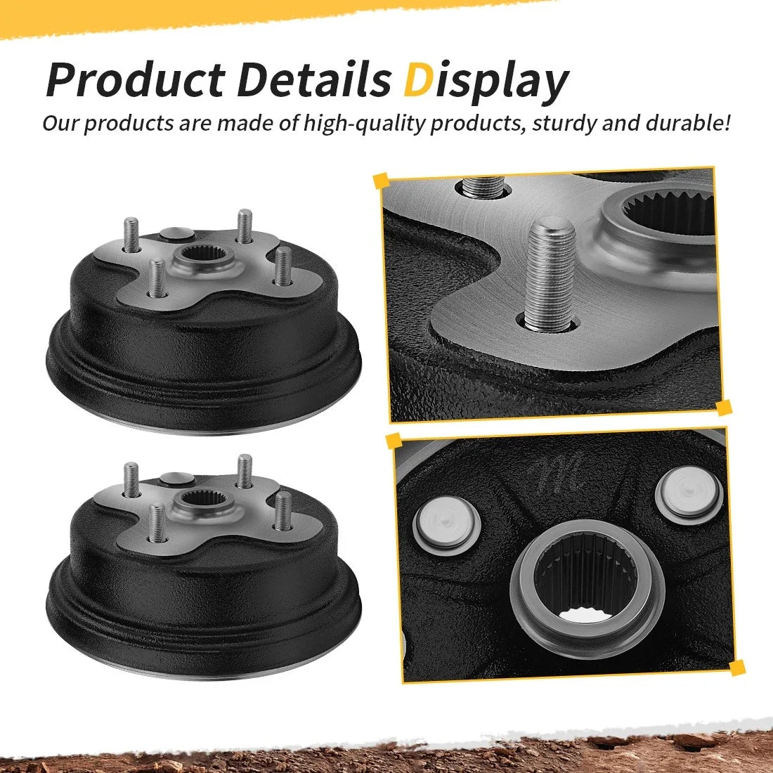 Drum Hub Plate Set - 2X Front Brake Shoes for Yamaha YFB250FW 1995-2000