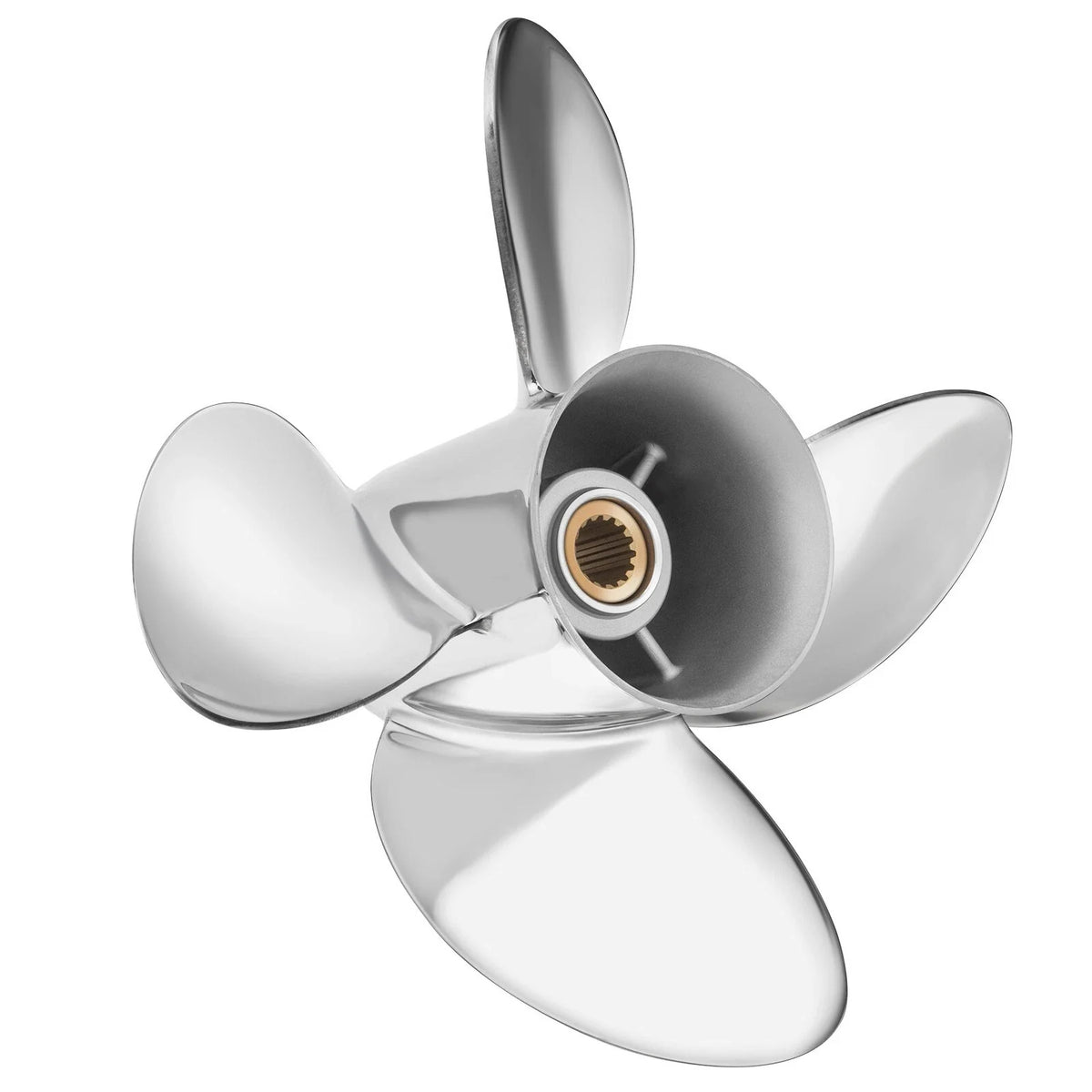 14 x 21 Stainless Steel Boat Propeller for Mercury 150-300HP (15 Spline, RH, 4 Blade)
