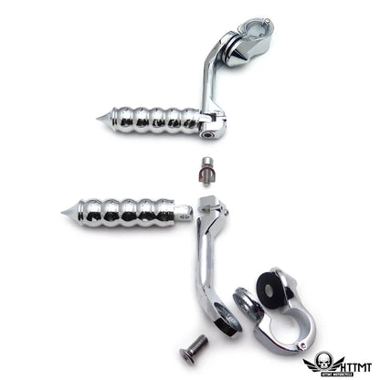 Chrome 5" Long Foot Pegs for Harley 1200 SuperLow (2011–2023)