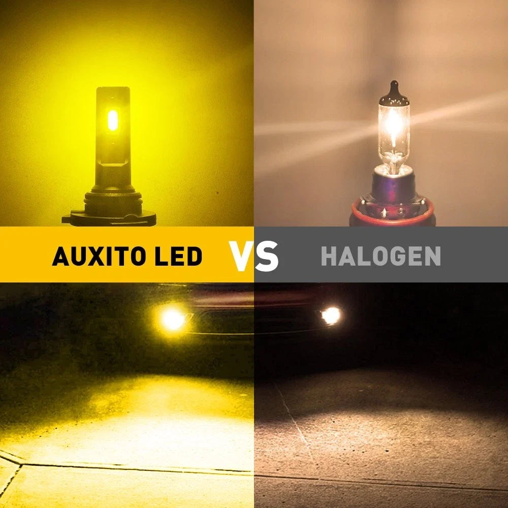 2-Pack 9145 LED Fog Lights 3000K Amber Yellow 4000LM