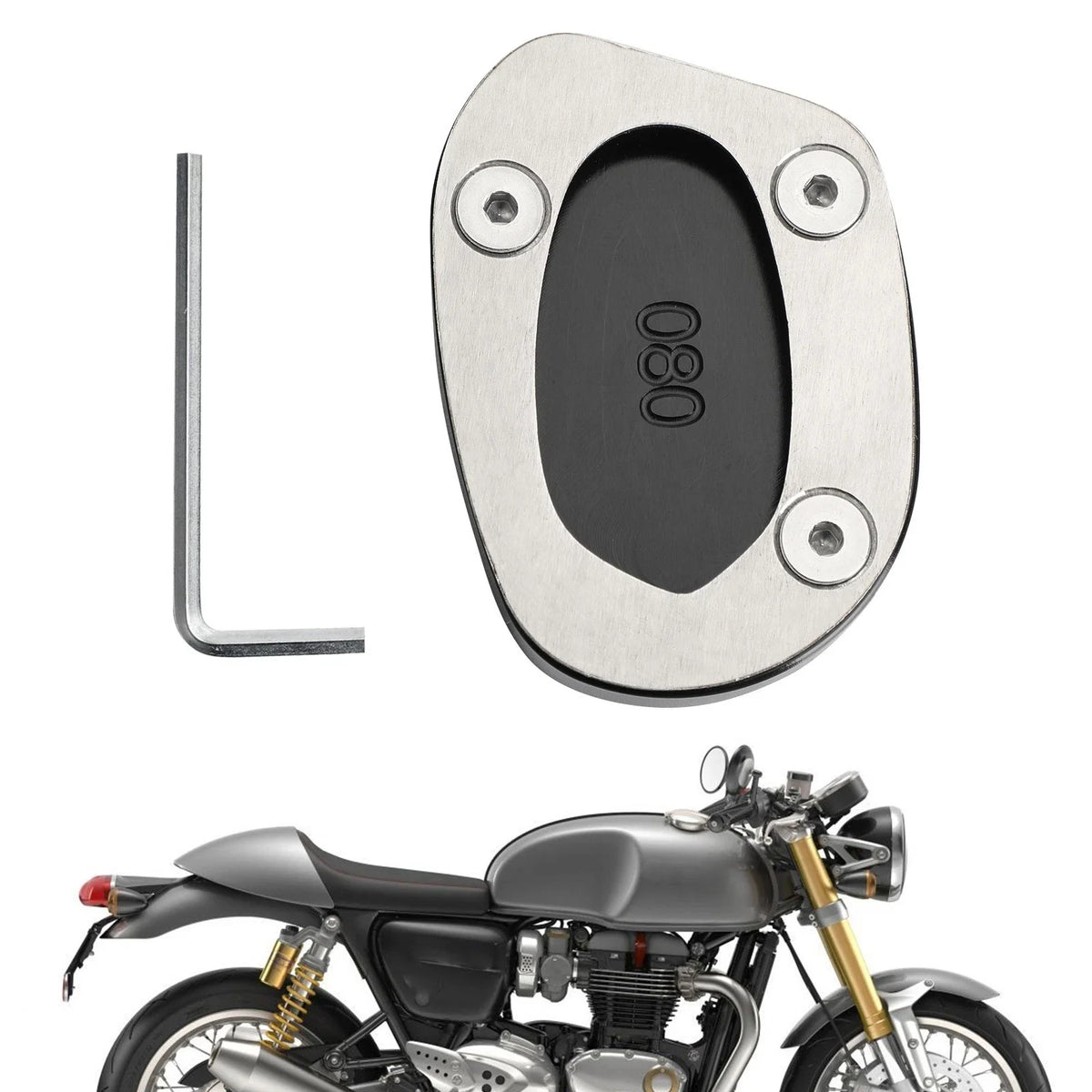 Kickstand Sidestand Enlarged Plate Pad for Speed Twin 1200 Thruxton 1200 (2019–2023)