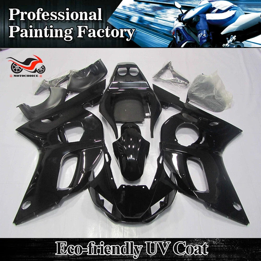 Glossy Black Fairings Kit for Yamaha YZF R6 (1998–2002)