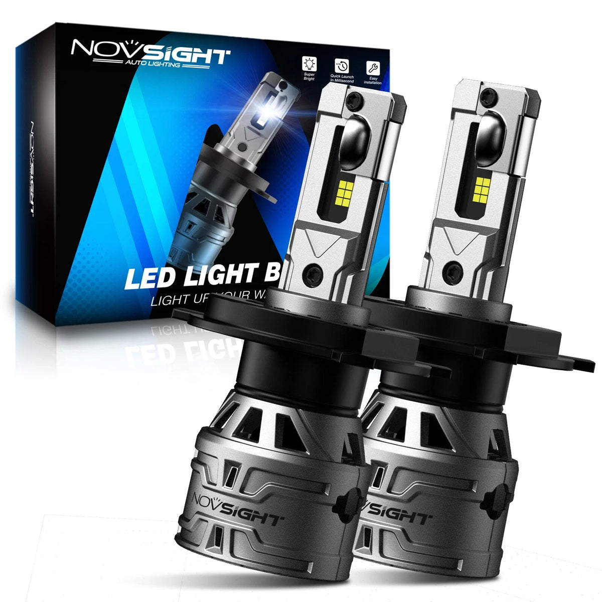 2X 9003 H4 LED Headlight Bulbs Kit for NOVSIGHT (2010–2023)