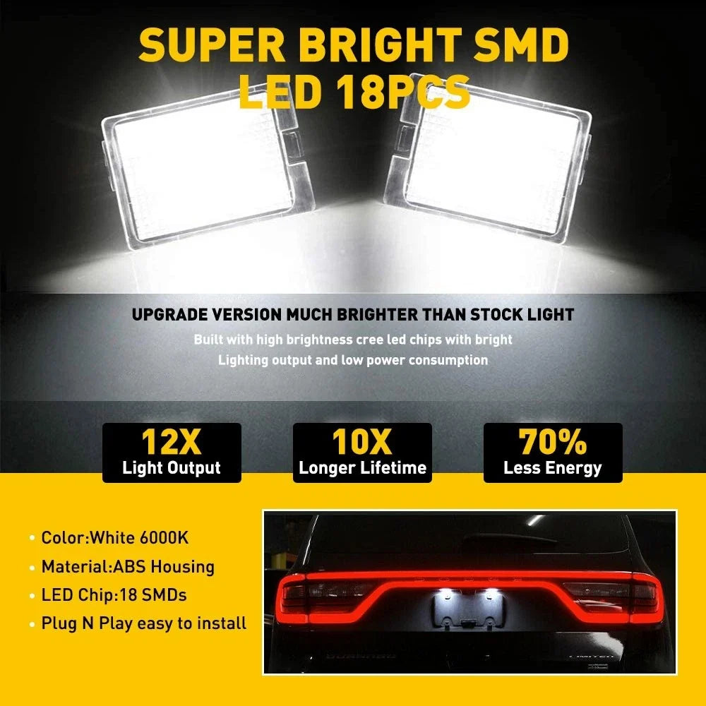LED License Plate Light Assembly - 2 Pack for Dodge Durango 2014-2020