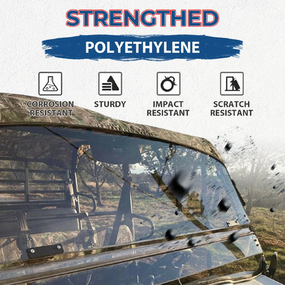 Scratch Resistant Windshield for Mule Pro FXT DXT DX 2015-2023 Flip Down