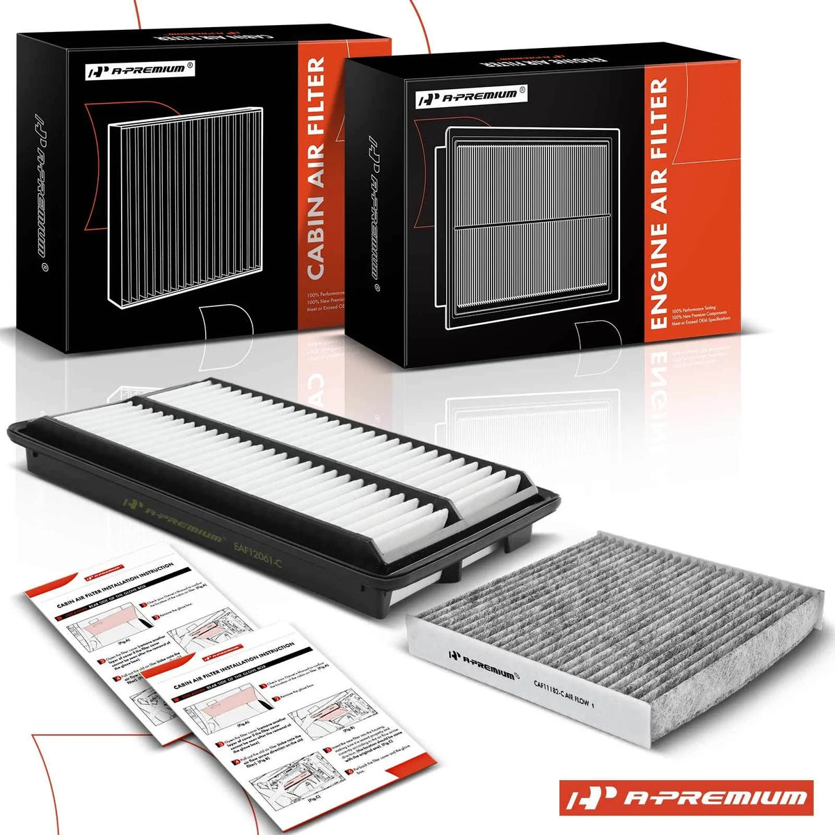Engine & Activated Carbon Cabin Air Filter for Honda Odyssey Acura TLX (2018–2023)