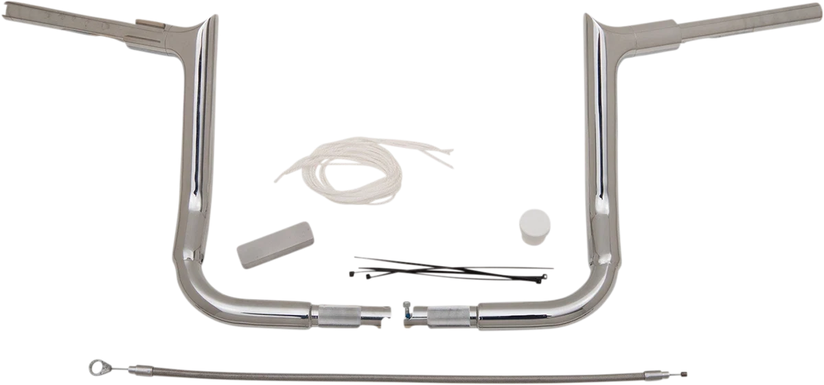 EZ Install 1-1/2" Chrome Handlebar Kit - Pointed Top for Harley 2014-2023