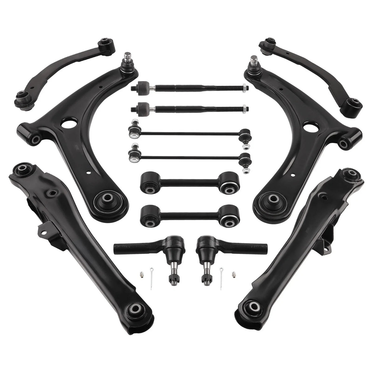 Set of 2 Rear Upper Lower Front Suspension Control Arms for Jeep Patriot (2007–2017)