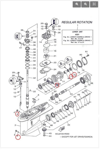 Seal Kit for Yamaha 4-Stroke 225 250 300 HP (93101-30002)