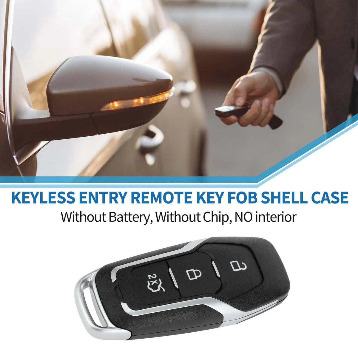 3X Keyless Entry Remote Fob Key Shell Case for Ford Mondeo (2014–2018)