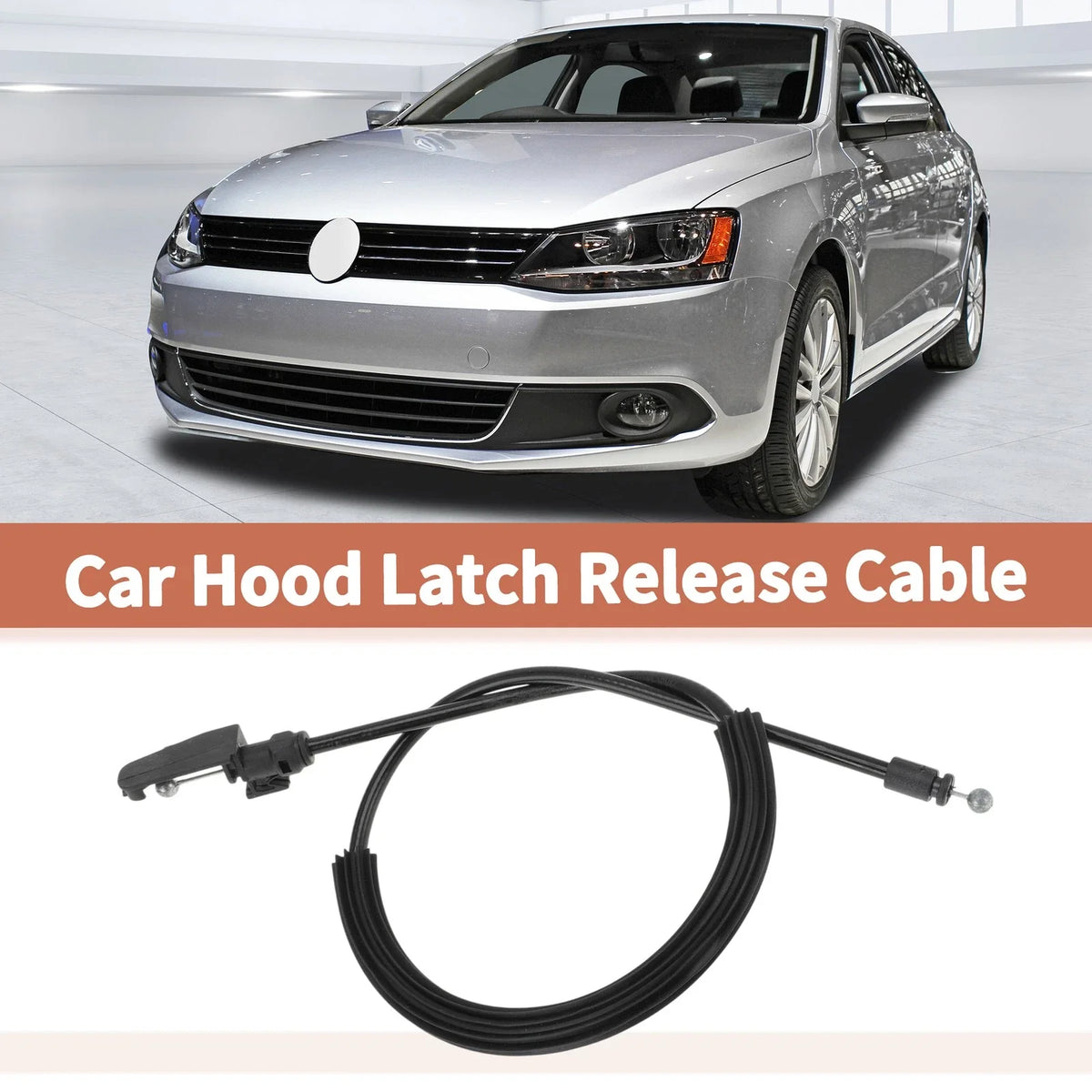 Front Hood Latch Release Cable for Volkswagen Jetta Sedan (2011–2017) No. 5C7823531