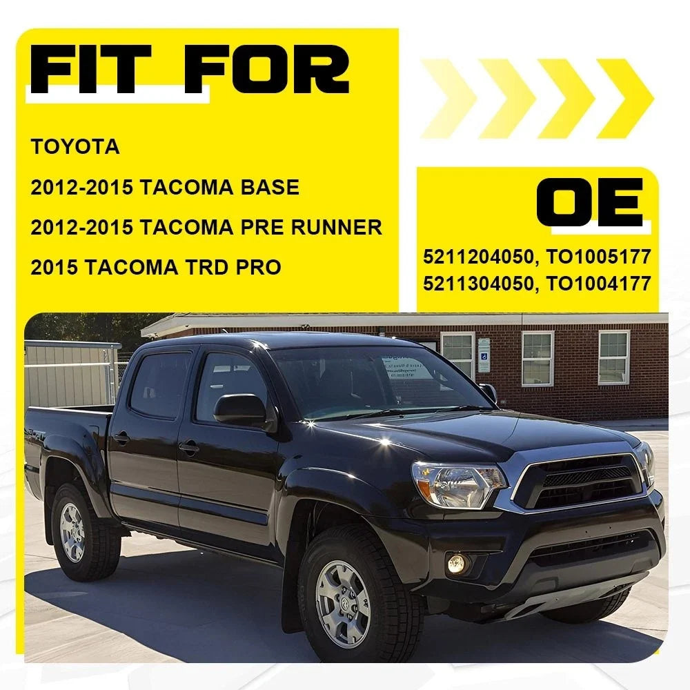 Set of 2 Front Bumper End Caps for Toyota Tacoma (2012–2015) Black H