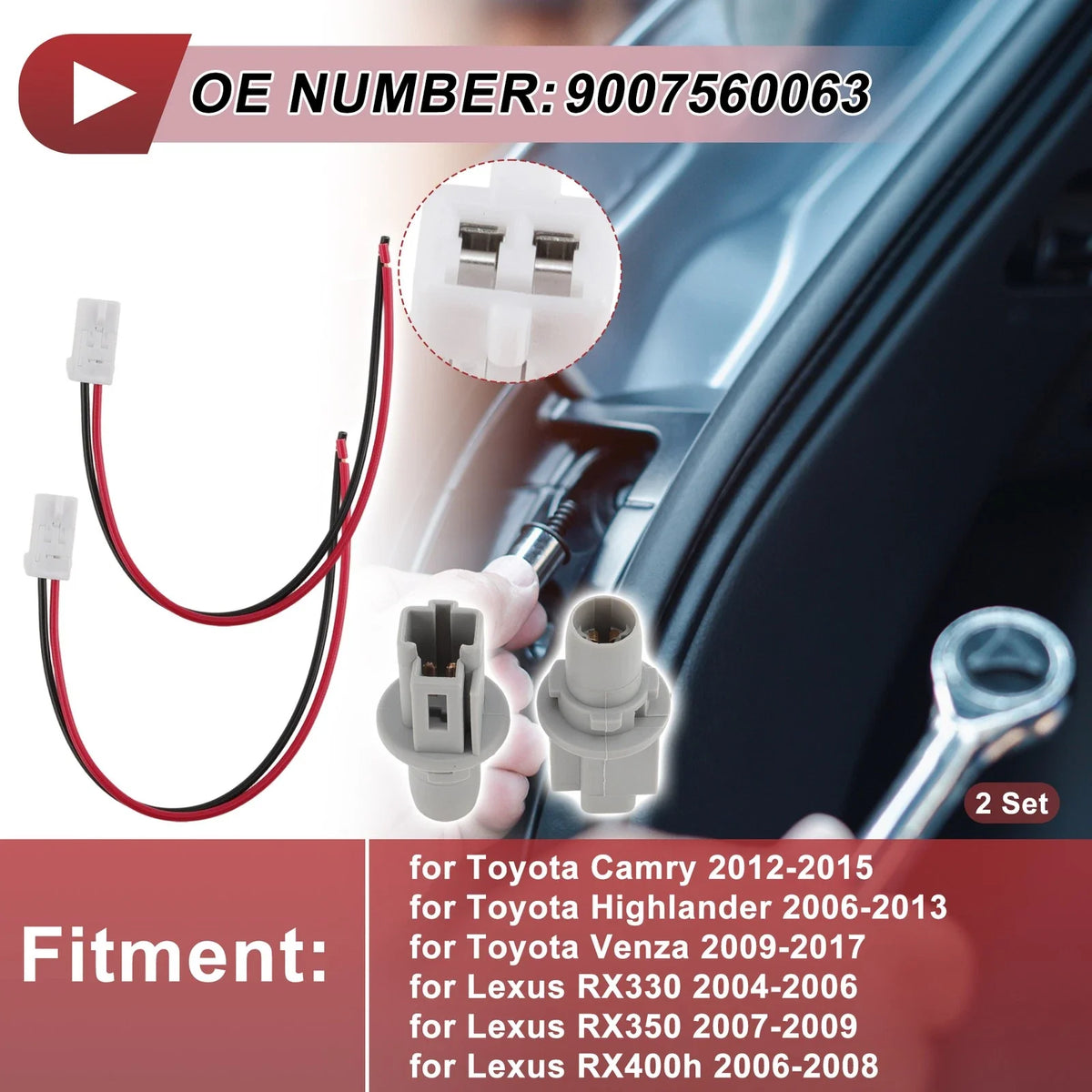 Backup Reverse Socket Wiring for Toyota Camry (2012–2015) No. 9007560063