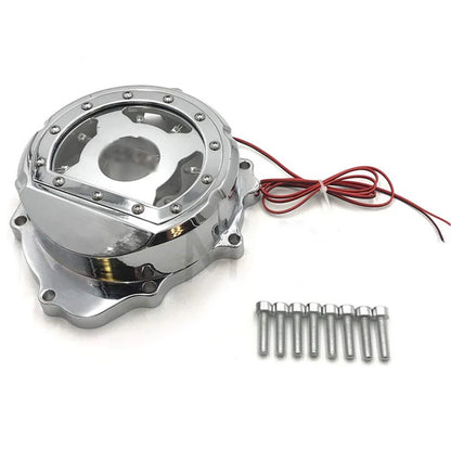 Blue LED Chrome Left Engine Stator Cover for Honda CBR600RR 2003-2019
