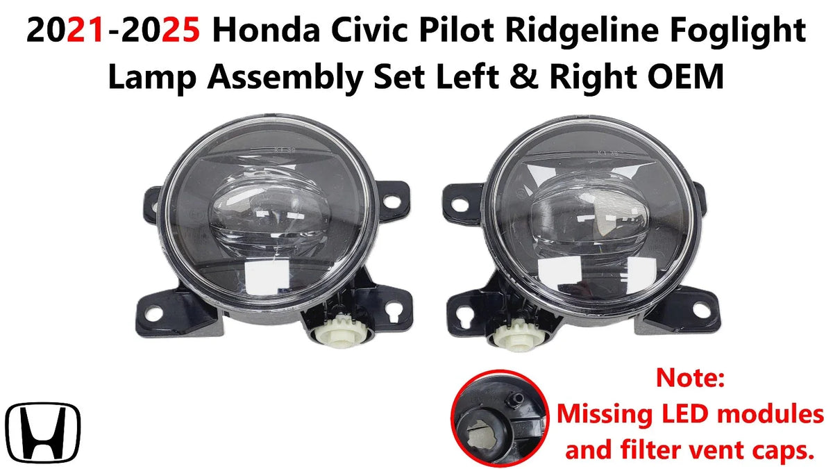 Fog Lamp Assembly Set for Honda Civic Pilot Ridgeline 2021-2025 - Left & Right