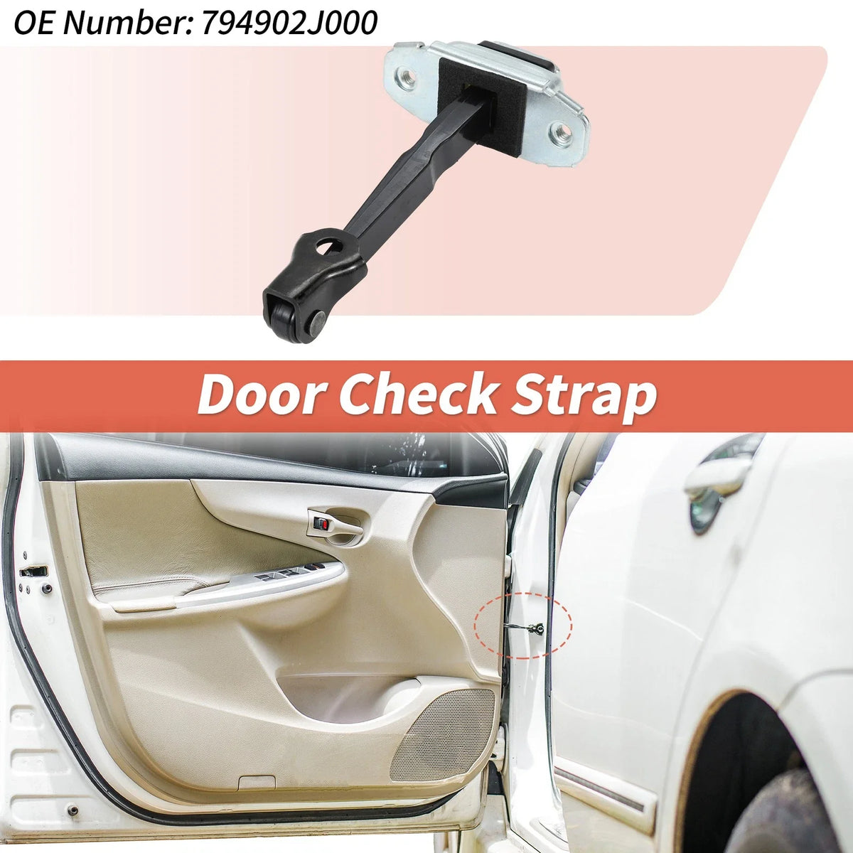 Rear Right Door Check Strap for Kia Borrego (2009–2011) 794902J000