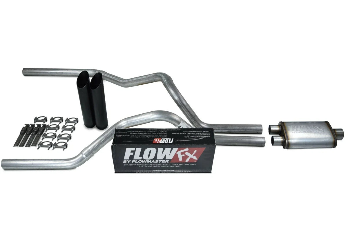 Dual Exhaust Kit 2.5" with Black Tip by Flowmaster for Ford F-150 1987-1997