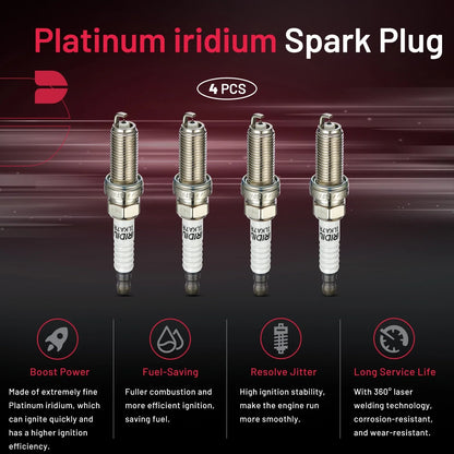 4-Pack Iridium Spark Plugs XP5682 for 2016-2020 Subaru iA